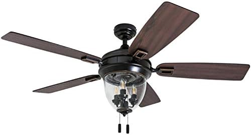 Honeywell Ceiling Fans Glencrest, 52 Inch Indoor Outdoor LED Ceiling Fan with Light, Pull Chain, Dual Mounting Options, ETL Damp Rated, Dual Finish Blades, Reversible Motor – 50615-01 (Espresso) post thumbnail image