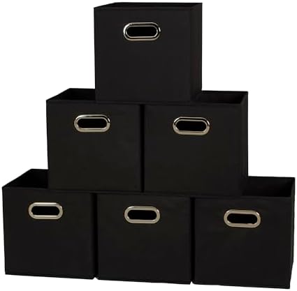 Household Essentials 80-1 Foldable Fabric Storage Bins | Set of 6 Cubby Cubes With Handles | Black post thumbnail image