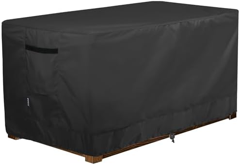 Patio Deck Box Cover Waterproof Outdoor Rectangular Storage Bench Cover 46L x 22W x 24H inch, Black post thumbnail image