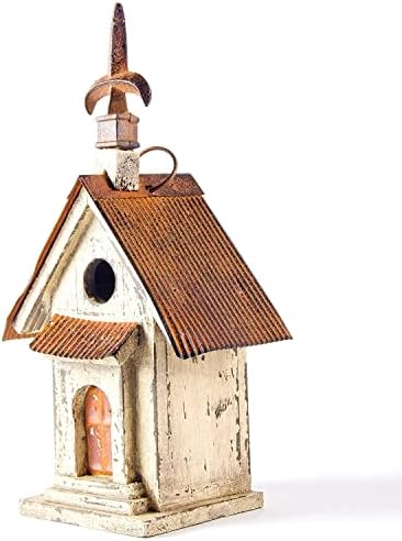 Glitzhome 13.25″ H Wooden Bird House Hanging Church Birdhouse for Outside post thumbnail image