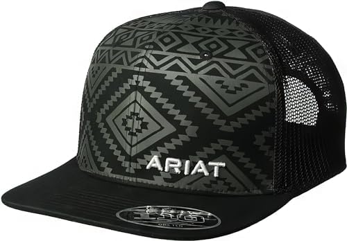 ARIAT Men’s Aztec Black Flat Bill Cap post thumbnail image