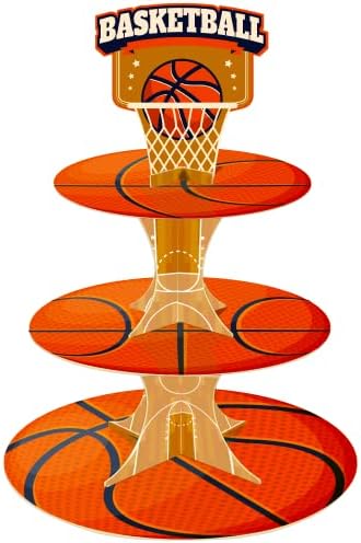 Basketball Theme Party Cupcake Stand Decorations, 3 Tier Sports Theme Party Cupcake Tower Basketball Birthday Party Table Decor for Teenagers Basketball Sports Birthday Party Supplies (Basketball) post thumbnail image