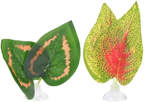 2pcs Creeping Pet Landscaping Leaves Artificial Leaf Ornaments Leaves Decor Betta Fish Leaf Fish Tank Decorations Greenery Decor Betta Fish Resting Reptilians Plastic Lizard Sucker post thumbnail image