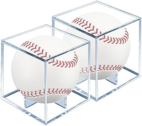 Baseball Display Case 2 Pack, UV Protected Sport Collectibles Baseball Holder Acrylic Cube Memorabilia Display Box, Official Baseball Autograph Display Case for Official Size Baseball post thumbnail image