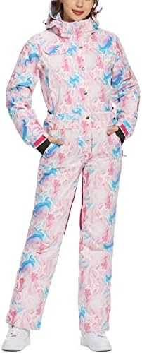 WANLISS Womens One Piece Colorful Jumpsuits Snowsuits Snowboard Ski Suit Winter Outdoor Waterproof for Snow Sports post thumbnail image