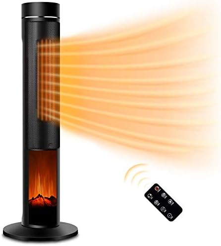 Electric Space Heater for Large Room – 36″ Ceramic Tower Space Heater for Room Heating w/Thermostat, Fast Heating, 3D Realistic Flame, Oscillating, Remote Control, Ideal for Home/Livingroom post thumbnail image