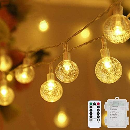 Metaku Globe Fairy Lights Battery Operated 33ft 80LED String Lights with Remote Waterproof Indoor Outdoor Hanging Decorative Christmas Lights for Home Party Patio Garden Wedding post thumbnail image