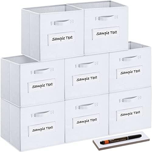 artsdi 13×13 Inch Cube Storage Bins(Set of 8)-Basket Bins with 8 Labels Window Cards & a Pen – Collapsible Storage Organizer Boxes Cube For Nursery Home & Office-White post thumbnail image