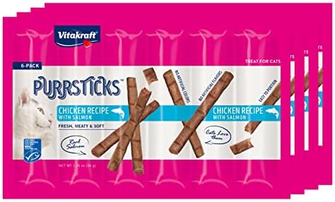 Vitakraft PurrSticks Meaty Cat Sticks – Chicken with Salmon – Segmented and Breakable Meatstick – Deliciously Tender – Multi Pack of 4 post thumbnail image