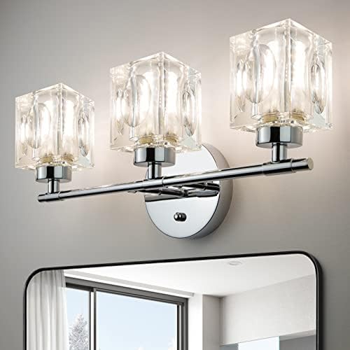 CT CAPETRONIX 3-Light Bathroom Light Fixtures, 16 Inches Crystal Vanity Lights, Chrome Bathroom Vanity Light Fixture Over Mirror, for Bathroom, Bedroom, Living Room, Hallway post thumbnail image