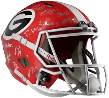 Georgia Bulldogs Team Signed Full Size Red Replica Helmet 2024 Autographed by Coach Kirby Smart Trevor Etienne and Team post thumbnail image