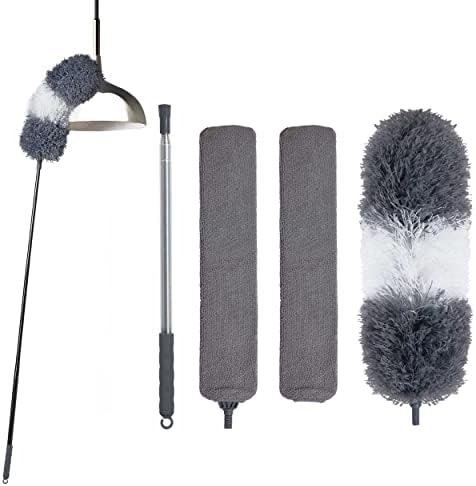 BOOMJOY Microfiber Feather Duster and Retractable Gap Duster, Dusters with 100 inches Extension Pole, Wet and Dry Under Fridge Appliance Furniture Couch Duster, Dusters for Cleaning Ceiling post thumbnail image