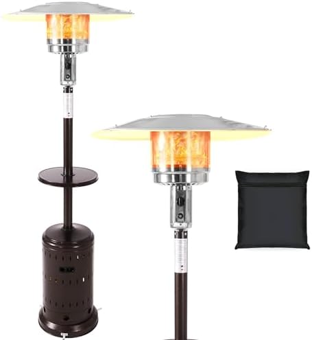 Outdoor Propane Patio Heater 46,000 BTU with Wheels and Protective Cover, Patio Propane Heaters for Patio, Deck, Backyard, Porch with Push Button and Adjustable Temperature post thumbnail image