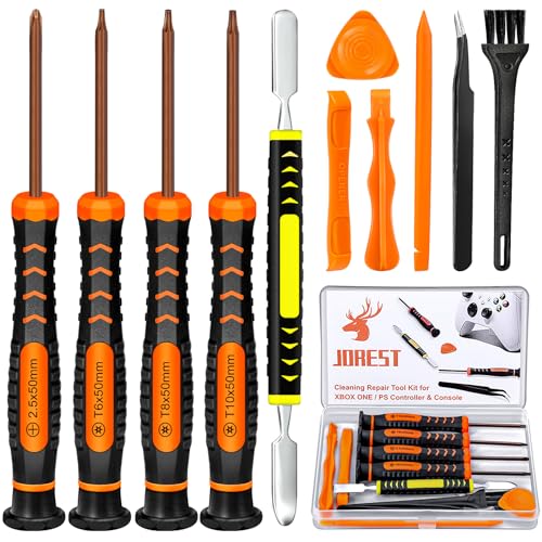 Repair Kit for Xbox One/360/X PS4 PS3 PS5, PH0 T6 T8 T10 Torx Security Screwdriver, Crowbars,Tweezers, Cleaning Tool for Controller and Console post thumbnail image