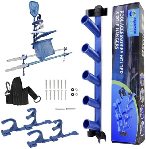 Swimming Pool Accessories Holder, Fence Hooks for Pool Equipment Organizer, Pool tool storage rack for Pool Skimmer Pole Hanger Pool Maintenance Vacuum hose Storage Pool Hooks for Poles post thumbnail image