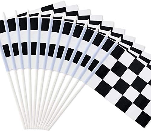 Novelty Place 8″x5.5″ Checkered Black and White Racing Stick Flag – Plastic Stick – Decorations for Racing, Race Car Party, Sport Events (12 Pack) post thumbnail image