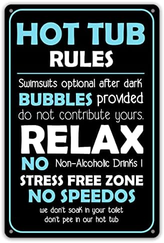 Funny Hot Tub Rules Metal Tin Sign Wall Decor Hot Tub Sign for Home Decor Gifts post thumbnail image