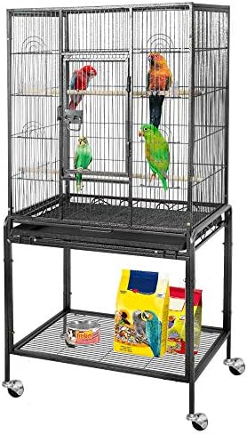 Nova Microdermabrasion 53-Inch Large Wrought Iron Bird Cage with Stand and Perch for Parrots, Cockatiels, Parakeets, and Macaws (Black) post thumbnail image