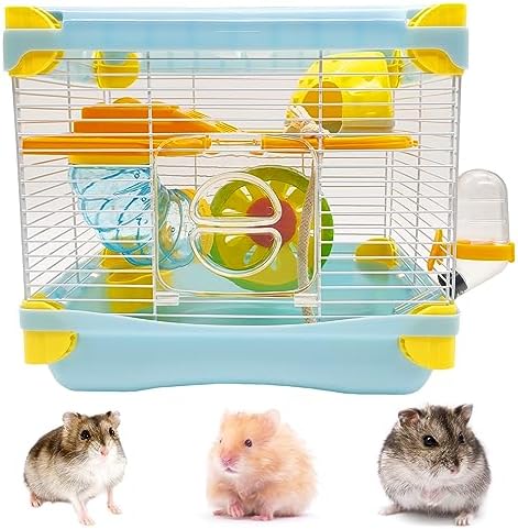 Hamiledyi Portable Hamster Cage 2 Layers Dwarf Hamster Habitat Small Animal Travel Cage with Exercise Wheel Hamster Enclosure Mouse Cage for Hamsters Mice Gerbils or Other Tiny Pets post thumbnail image