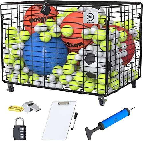 Ball Cart – Rolling Storage, Lockable Lid, Ball Cage for Garage or Gym, Sports Equipment Organizer, Multi Ball Storage, Metallic, Indoor and Outdoor post thumbnail image