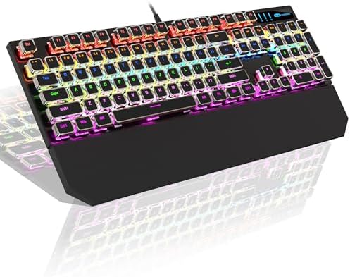 MageGee Typewriter Mechanical Gaming Keyboard, Retro Punk Square Keycap with RGB Rainbow Backlit USB Wired Keyboards for Game and Office, for Windows Laptop PC Mac – Blue Switches/Black post thumbnail image