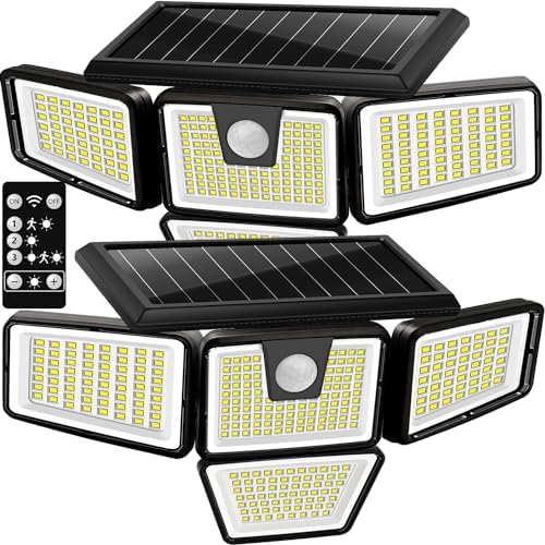 AmeriTop Solar Lights Outdoor, 2 Pack 392 LED High Brightness Cordless Motion Sensor Lights; 4 Adjustable Heads, 320°Wide Angle Illumination, IP65 Waterproof, Security LED Flood Light(Daylight) post thumbnail image