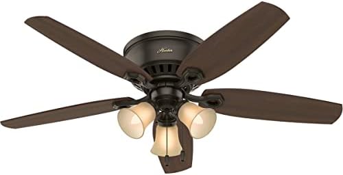 Hunter Fan Company Indoor 53327 52″ Builder Low Profile Ceiling Fan with Light, 52 inch, New Bronze finish post thumbnail image