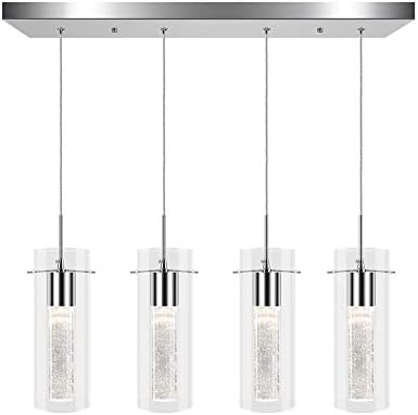 PARTPHONER Pendant Ceiling Light Fixture for Kitchen Island, Integrated LED Hanging Light with Crystal Bubble Glass 26W, 4000K Neutral White Light for Kitchen, Restaurant, Dining Room(4 Light) post thumbnail image