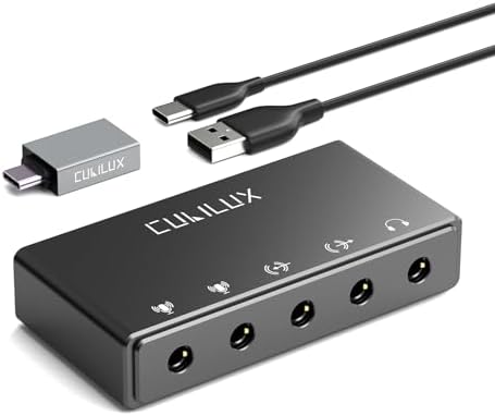 Cubilux CB5 USB Audio Interface for Recording, Streaming, Podcasting, USB to 3.5mm Sound Card with Stereo Microphone Input, Line-In, Line-Out & Headphone Jack for Monitors, Support Windows & Mac OS post thumbnail image