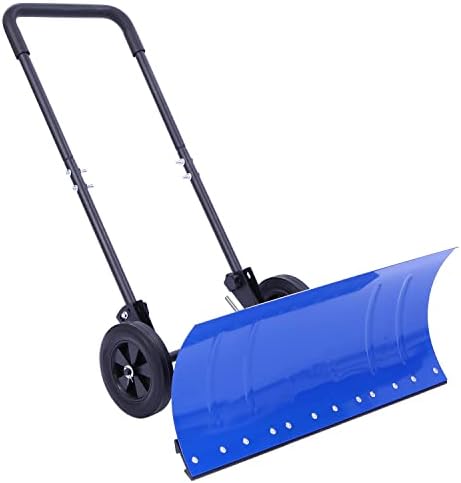 Ohuhu Snow Shovel for Driveway: 2024 Upgraded Heavy Duty Adjustable Angle Wheeled Metal Snow Shovels with 30″x12″ Large Blade for Snow Removal, Snow Pusher with Wheels Efficient Remove Tool post thumbnail image