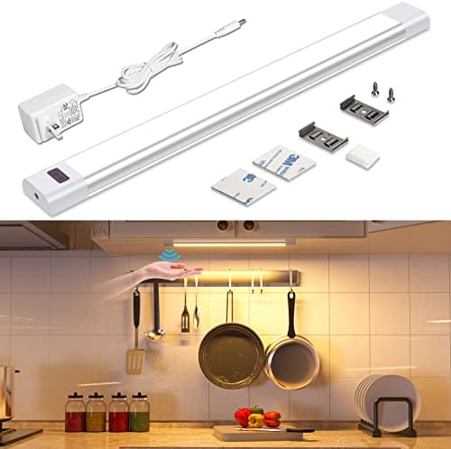 WOBANE Under Cabinet Lighting, Plug in LED Light Bar with ETL Adapter, Hand Wave Activated, 12” Cabinet Light Kit for Kitchen,Shelf,Bookcase,Display,Counter, 2700K Warm White,Dimmable,1 Panel post thumbnail image