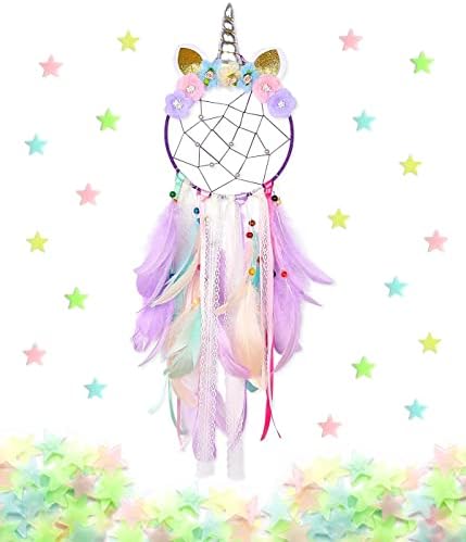 Unicorn Dream Catcher for Girls with Glowing Stars, Dream Catcher Wall Decor, Girls Bedroom Decor, Unicorns Gifts for Girls, Kids Set post thumbnail image