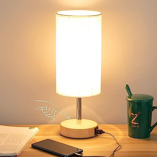 Yarra-Decor Bedside Table Lamp with USB Port – Touch Control for Bedroom Wood 3 Way Dimmable Nightstand Lamp with Round Flaxen Fabric Shade for Living Room, Dorm, Home Office (LED Bulb Included) post thumbnail image