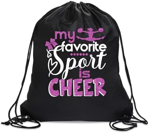 My Favorite Sport Is Cheer Drawstring Backpack For Women Her, Waterproof Sport Sackpack For Cheer Lover Cheer Fan, Funny Birthday Christmas String Gym Bag Gifts For Cheer Leader post thumbnail image