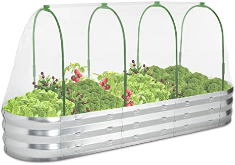 POTEY Raised Garden Bed with Greenhouse Galvanized Planter Box with 2 Greenhouse Cover for Outdoor Gardening Garden Box for Fruit, Vegetable, Flower, Herbs and Strawberry Plant post thumbnail image