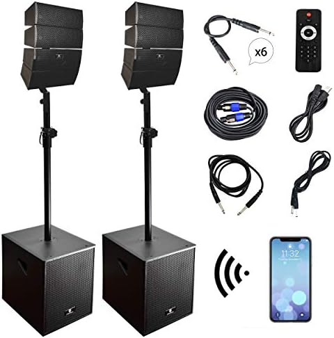 PRORECK Club 3000 12-Inch 4000w DJ Powered PA Speaker System Combo Set with Bluetooth USB Drive Read Function SD Card Remote Control,Two subwoofers and 8 line Array Speakers Set for Church, DJ, Live post thumbnail image