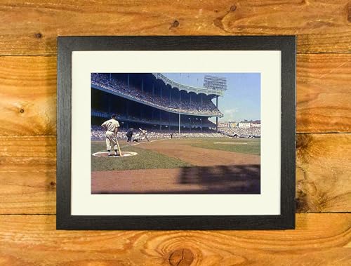 Yankees Great Mickey Mantle Waits On-Deck at the Stadium 1950’s – Matted and Framed Vintage Sports Wall Hanging (11 x 14 Frame – 7.5 x 10.5 Image) post thumbnail image