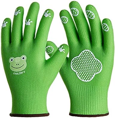 COOLJOB Breathable Toddler Work Gloves for Gardening Boy Girl Ages 2-4 Small, 100% Jersey Nylon Kids Garden Gloves with Grip, Children Yard Gloves for Digging Weeding Landscaping, Green Frog, 1 Pair post thumbnail image