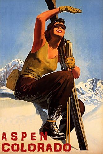 Winter Sport with Sun Aspen Colorado SKI Mountains Woman Skiing Travel 20″ X 30″ Vintage Poster ON Canvas REPRO WE Have Other Sizes post thumbnail image