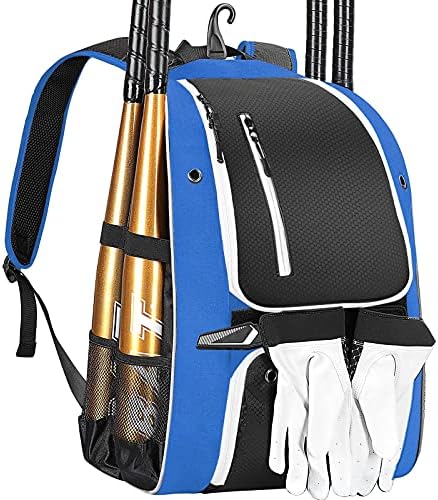 Baseball Backpack, Softball Bat Bag with Shoe Compartment, T Ball Equipment Gear for Adults, Lightweight Baseball Bag Hold 4 Bats, Helmet, Glove, Caps, Valuables Pocket, Fence Hook post thumbnail image