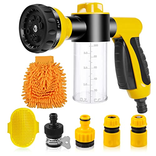 Pup Jet Dog Wash Hose Nozzle Foam Sprayer Dog Horse Sprayer Wash Hose Attachment Soap Dispenser Bottle Nozzle Sprayer Washing Shower Pet Bathing Tool (YELLOW) post thumbnail image