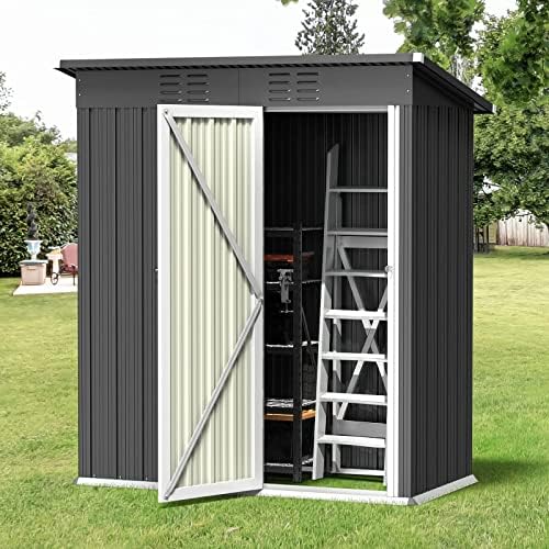 Bealife 5′ x 3′ Outdoor Storage Shed Clearance, Metal Outdoor Storage Cabinet with Single Lockable Door, Waterproof Tool Shed, Backyard Shed for Garden, Patio and Lawn(Grey) post thumbnail image