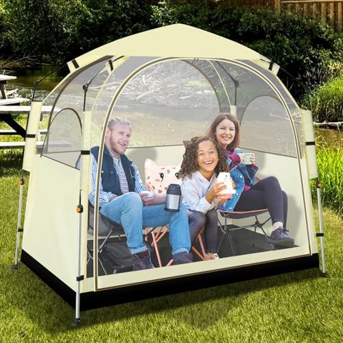 Eapele All Weather Shelter – Sports Tent with Detachable Top Cover and Sealed Floor for 1-3 People – Windproof and Rainproof Bubble Tent – 540° View and Mesh Windows post thumbnail image