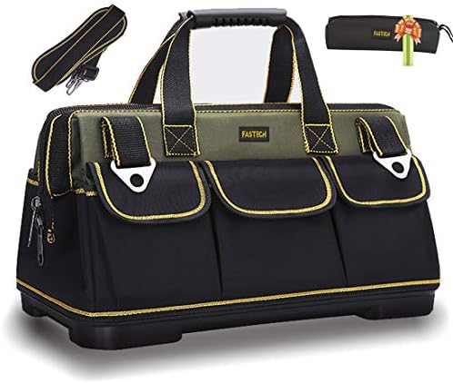 22-inch Wide Mouth Tool Bag with Water Proof Molded Base，Wide Mouth Tool Tote Bag,Waterproof Tool Organizer Bag for Men with Adjustable Shoulder Strap (22 inch) post thumbnail image