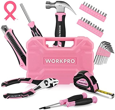 WORKPRO 35-Piece Pink Tools Set, Household Tool Kit with Storage Toolbox, Basic Tool Set for Home, Garage, Apartment, Dorm, New House, Back to School, and as a Gift – Pink Ribbon post thumbnail image