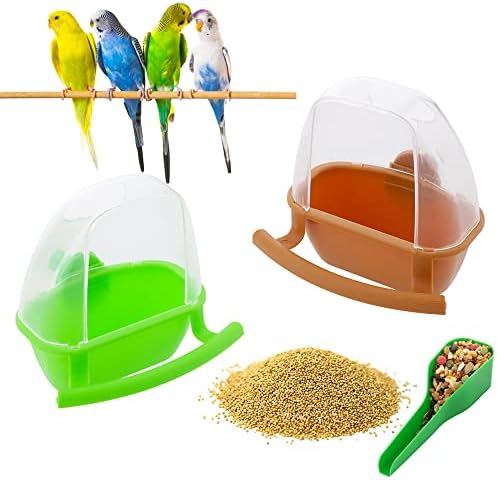 2 Pcs Small Bird Slot Feeder No Mess Cage Hanging Feeder Cup Plastic Food Feeding Box post thumbnail image