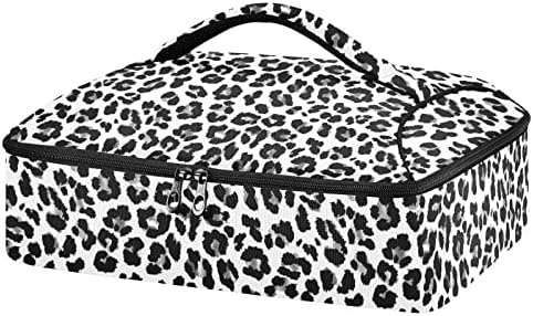 Insulated Casserole Carrier Bag for Hot or Cold Food Thermal White Leopard Black Cheetah with Dish Storage Potluck Party Picnic post thumbnail image