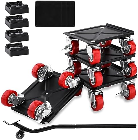 OCGIG 4 Pack Furniture Roller Mover with Furniture Lifter Set, Carbon Steel Panel Moving Tool, 360° Rotation Wheels Furniture Dolly, 3300 Lbs Capacity, for Moving Refrigerator, Sofa, Cabinet post thumbnail image