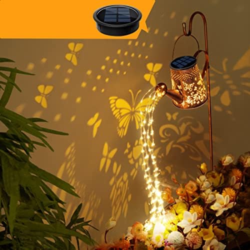 Solar Watering Wan with Lights Waterproof Hanging Lantern Outdoor Garden Decorations LED Lights Butterfly Lights for Yard Patio Lawn Christmas Birthday Wedding Day , Upgraded Solar Panel post thumbnail image