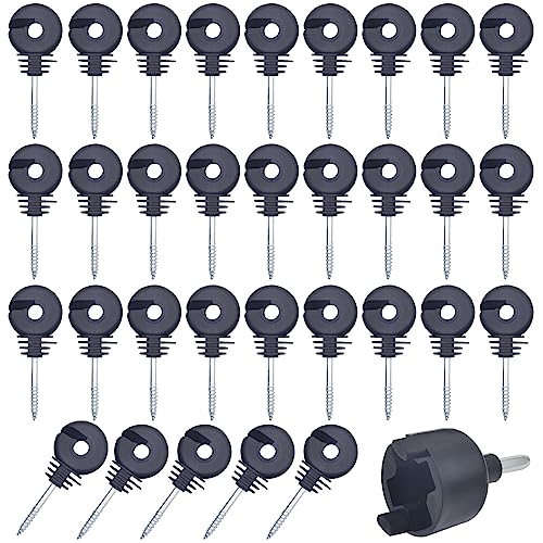 70 Pcs Electric Fence Insulators for Wooden Post,Screw-in Insulator Fence Ring Post Wood Post Insulator,with Free Insulator Socket Driver Tool(Grid System Accessories for Animal Husbandry) post thumbnail image